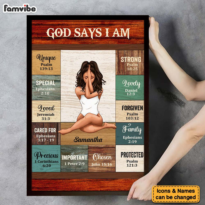 Personalized Gift For Woman God Says I Am Bible Verses Poster 36559 1
