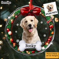 Personalized Dog Memorial  In Loving Memory Circle Glass Ornament 36584 thumb 1