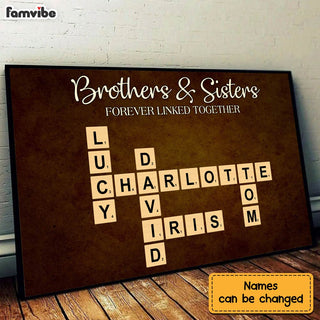Personalized Gift for Brothers & Sisters Forever Linked Together Poster 36656 Primary Mockup