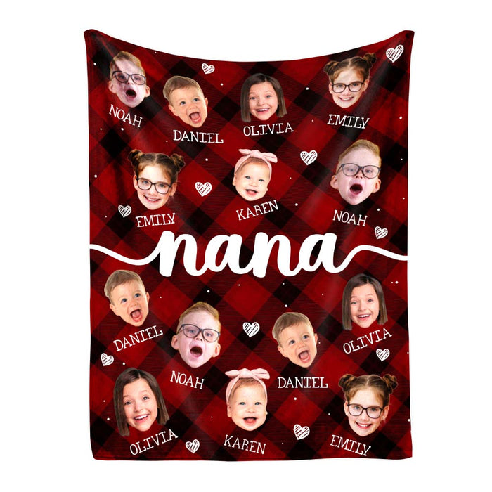 Personalized Gift For Nana Custom Grandkids Photo Blanket 36726 1