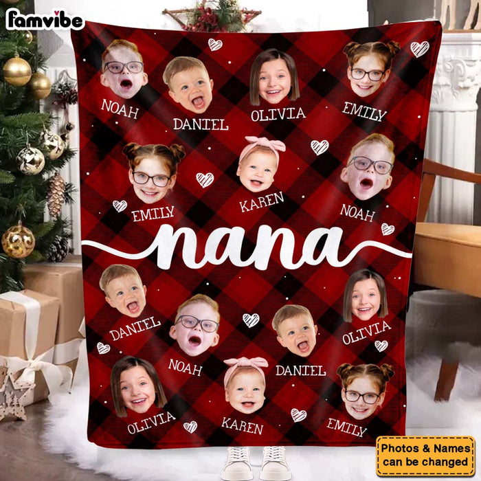 Personalized Gift For Nana Custom Grandkids Photo Blanket 36726 1