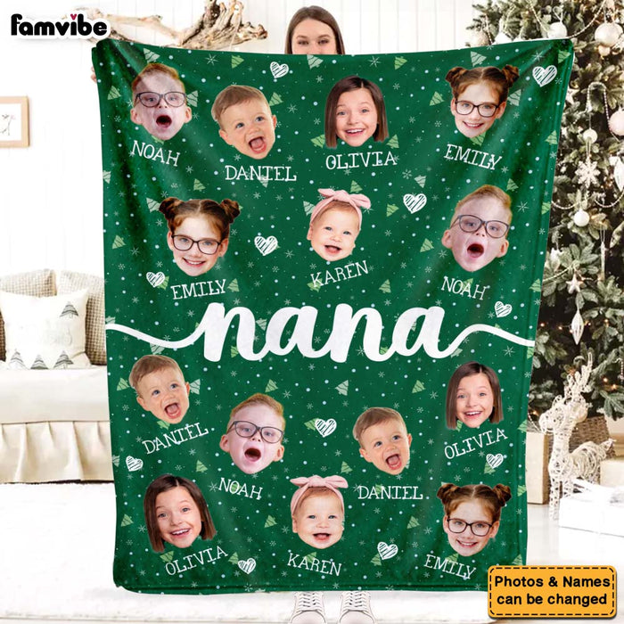 Personalized Gift For Nana Custom Grandkids Photo Blanket 36726 1