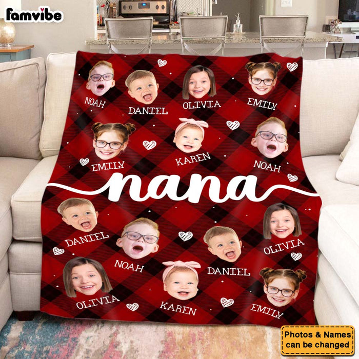 Personalized Gift For Nana Custom Grandkids Photo Blanket 36726 1