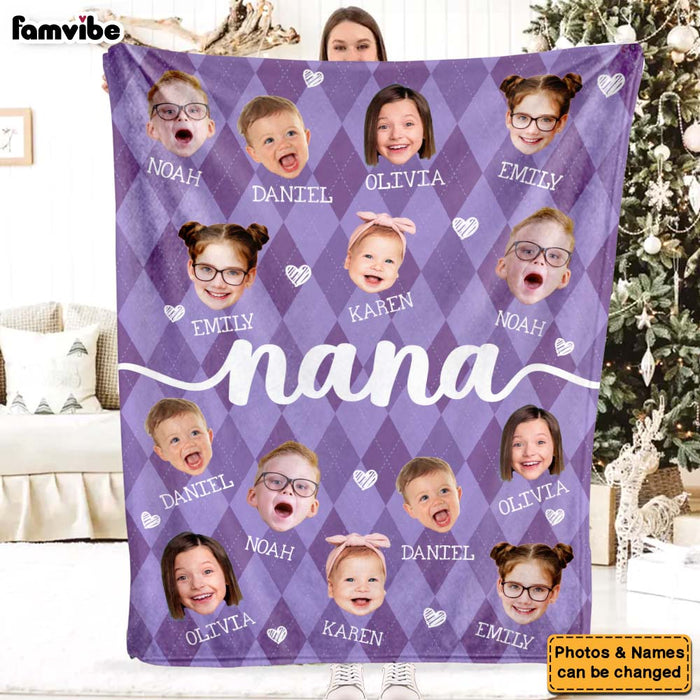 Personalized Gift For Nana Custom Grandkids Photo Blanket 36726 1