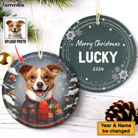 Personalized Christmas Pet Portrait Circle Ceramic Ornament 36730 thumb 1