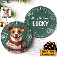 Personalized Christmas Pet Portrait Circle Ceramic Ornament 36730 thumb 1