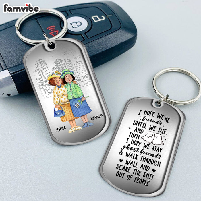 Personalized Gift For Best Friends, BFF, Sisters May Our Friendship Last A Lifetime And Beyond - Bestie Aluminum Keychain 36769 1