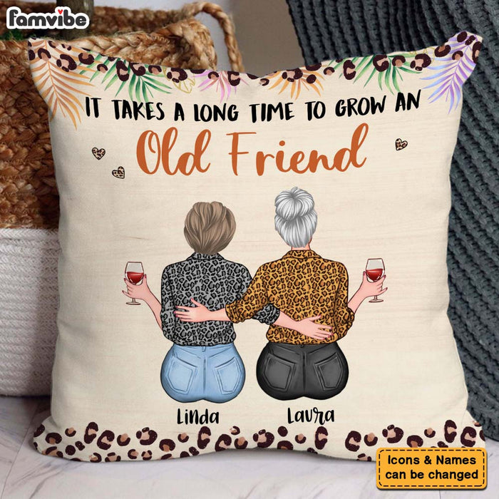 Personalized Bestie Gift It Takes A Long Time To Grow An Old Friend Pillow 36776 1