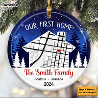 Personalized Our First Home - New Home Owners Christmas Housewarming Gifts Circle Ceramic Ornament 36817 thumb 1