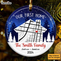 Personalized Our First Home - New Home Owners Christmas Housewarming Gifts Circle Ceramic Ornament 36817 thumb 1
