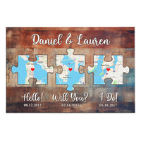 Personalized Anniversary Gift Hello - Will You - I Do - Wood Pallet Style - Map Poster 37017 thumb 1