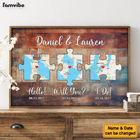 Personalized Anniversary Gift Hello - Will You - I Do - Wood Pallet Style - Map Poster 37017 thumb 1