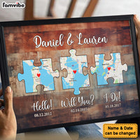 Personalized Anniversary Gift Hello - Will You - I Do - Wood Pallet Style - Map Poster 37017 thumb 1