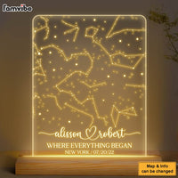 Personalized Constellation Chart Lamp - Gift Star Map on Night Light - Gift for Couples Plaque LED Lamp Night Light 37087 thumb 1