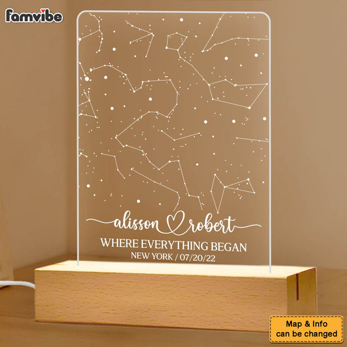 Personalized Constellation Chart Lamp - Gift Star Map on Night Light - Gift for Couples Plaque LED Lamp Night Light 37087 1
