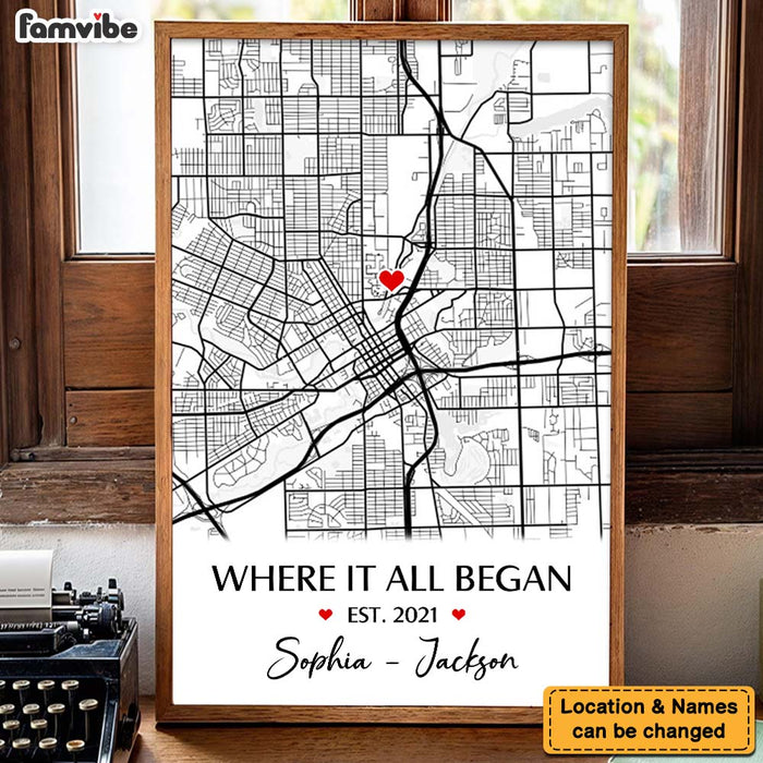 Personalized Where It All Began - Couple Gift, Anniversary Poster, Gift for Her, Him 37106 1