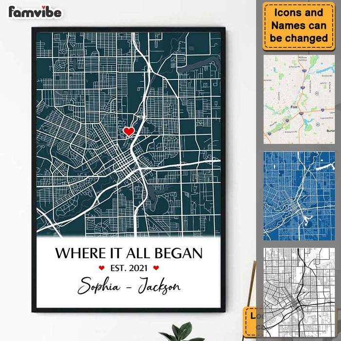 Personalized Where It All Began - Couple Gift, Anniversary Poster, Gift for Her, Him 37106 1