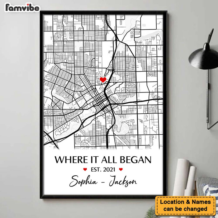 Personalized Where It All Began - Couple Gift, Anniversary Poster, Gift for Her, Him 37106 1
