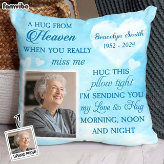 Personalized Memorial A Hug From Heaven Pillow 37130 Primary Mockup