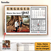 Personalized Anniversary Couple Gift Where She Said Yes Poster 37164 thumb 1