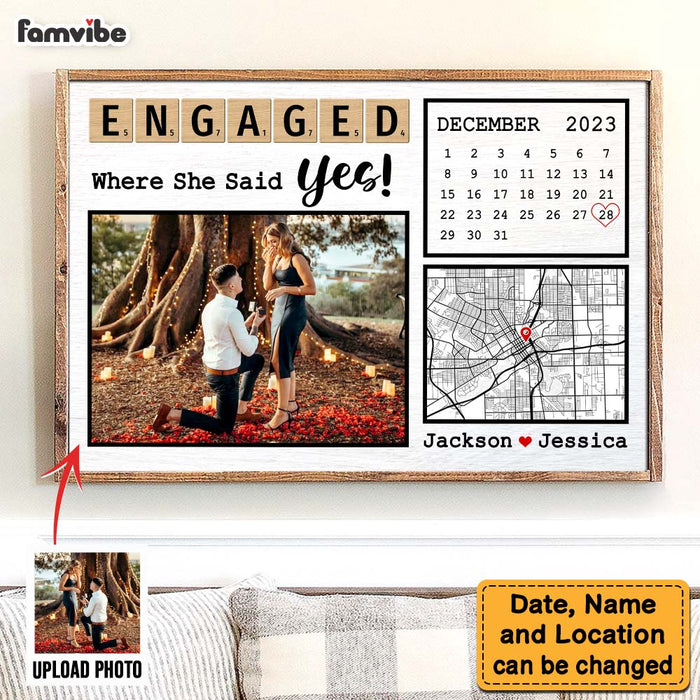Personalized Anniversary Couple Gift Where She Said Yes Poster 37164 1