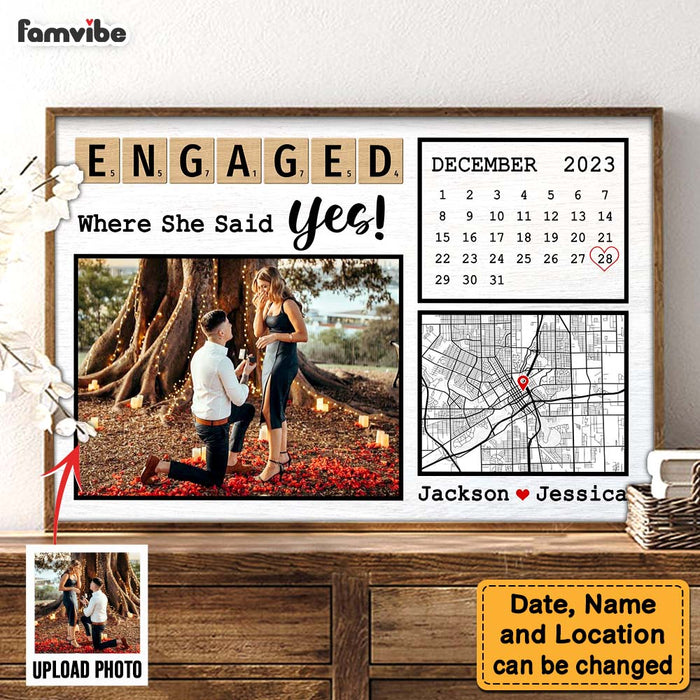 Personalized Anniversary Couple Gift Where She Said Yes Poster 37164 1