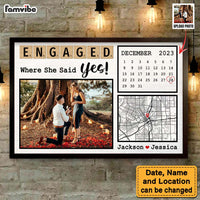 Personalized Anniversary Couple Gift Where She Said Yes Poster 37164 thumb 1