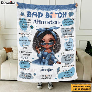 Personalized Bad B*tch Affirmation Blanket 37205 Primary Mockup
