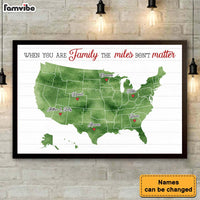 Personalized Gift Long Distance Family Map for Parents, Grandparents Poster 37238 thumb 1