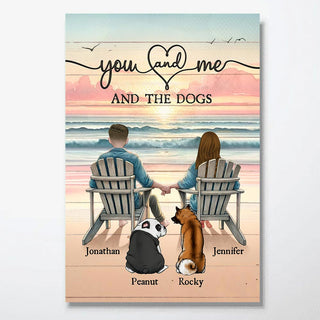 Personalized You Me And The Dogs Beach Poster, Heartfelt Anniversary Gift For Him, For Her Poster 37296 Primary Mockup