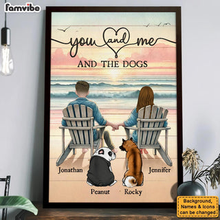 Personalized You Me And The Dogs Beach Poster, Heartfelt Anniversary Gift For Him, For Her Poster 37296 Primary Mockup