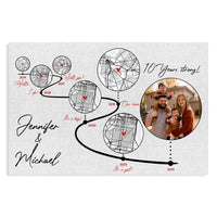Personalized Anniversary Gift for Husband or Wife – Custom Timeline Map, Gift for Him or Her Poster 37319 thumb 1
