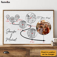Personalized Anniversary Gift for Husband or Wife – Custom Timeline Map, Gift for Him or Her Poster 37319 thumb 1