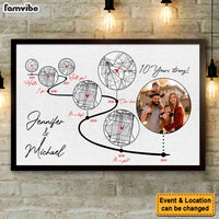 Personalized Anniversary Gift for Husband or Wife – Custom Timeline Map, Gift for Him or Her Poster 37319 thumb 1