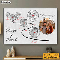 Personalized Anniversary Gift for Husband or Wife – Custom Timeline Map, Gift for Him or Her Poster 37319 thumb 1