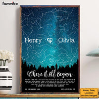Personalized Night Sky Custom Star Map Where It All Began Couple Gift, Night we met Wedding gift Birthday Anniversary gifts Poster 37393 thumb 1