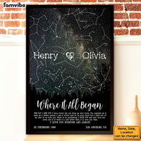 Personalized Night Sky Custom Star Map Where It All Began Couple Gift, Night we met Wedding gift Birthday Anniversary gifts Poster 37393 thumb 1