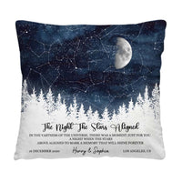 Personalized Star Map Couple Gift For Him For Her The Night The Stars Aligned Anniversary Gift Pillow 37394 thumb 1