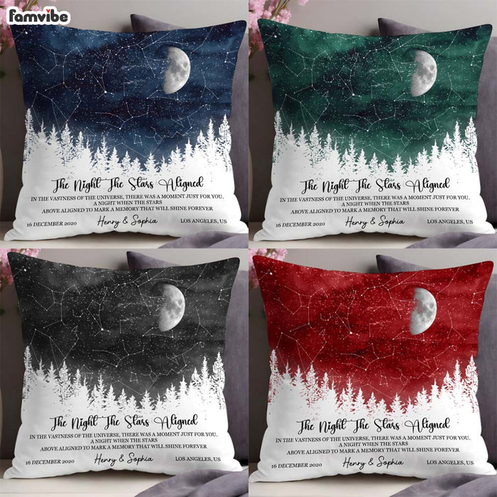 Personalized Star Map Couple Gift For Him For Her The Night The Stars Aligned Anniversary Gift Pillow 37394 1