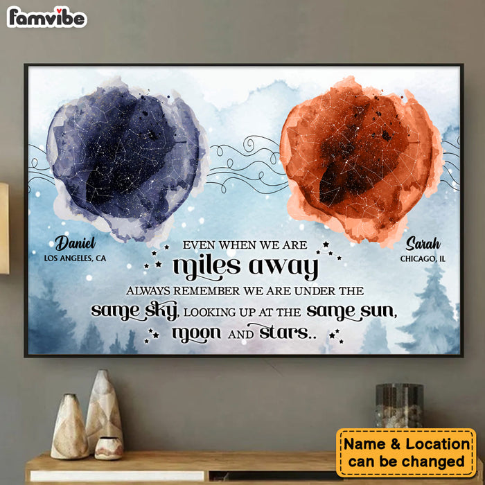Personalized Star Map Long Distance Gift For Him For Her Even When We Are Miles Away Anniversary Gift Poster 37395 1