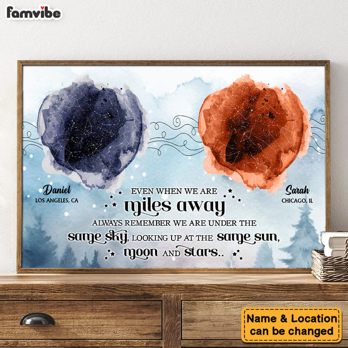 Personalized Star Map Long Distance Gift For Him For Her Even When We Are Miles Away Anniversary Gift Poster 37395 1