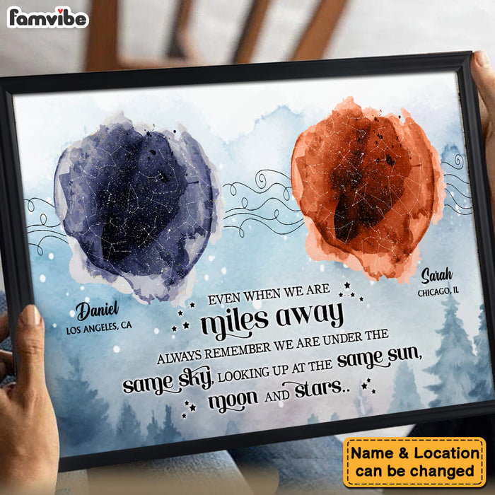 Personalized Star Map Long Distance Gift For Him For Her Even When We Are Miles Away Anniversary Gift Poster 37395 1
