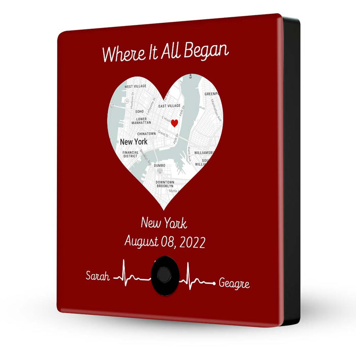 Personalized Gift For Couple Where It All Began Custom Map And Song Music Fridge Magnet 37511 1