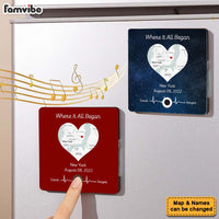 Personalized Gift For Couple Where It All Began Custom Map And Song Music Fridge Magnet 37511 thumb 1
