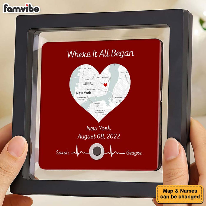 Personalized Gift For Couple Where It All Began Custom Map And Song Music Fridge Magnet 37511 1