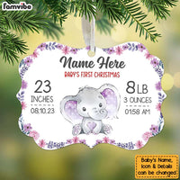 Personalized Elephant Baby First Christmas MDF Benelux Ornament OB82 73O58 thumb 1