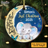 Personalized Elephant Baby Boy Girl 1st Christmas Circle Ornament SB212 58O34 1