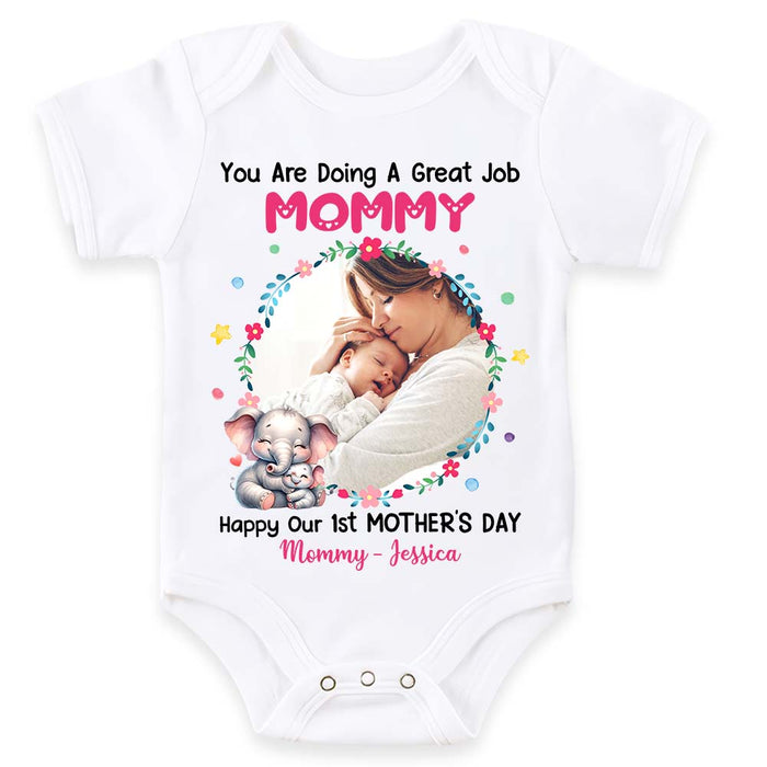 Personalized Gift For First Mother's Day Photo Custom Baby Onesie 32751 1
