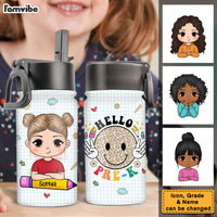 Personalized Gift For Granddaughter Hello  School Kids Water Bottle With Straw Lid 27355 thumb 1