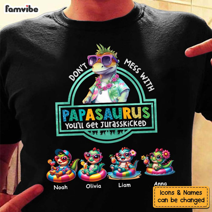 Personalized Gift For Grandpa Don't Mess With Papasaurus Summer Shirt - Hoodie - Sweatshirt 33804 1